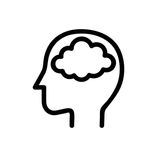 Baş beyin ikonu vektörü. İzole edilmiş kontür sembolü gösterimi — Stok Vektör