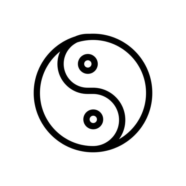 Yin yang icon vector. Isolated contour symbol illustration