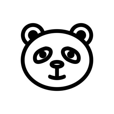 Panda ikon vektörü. İzole edilmiş kontür sembolü gösterimi