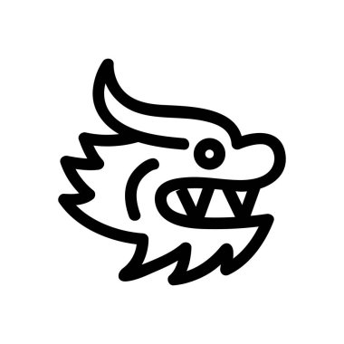 Dragon mask icon vector. Isolated contour symbol illustration vector Dragon mask icon vector. Isolated contour symbol illustration vector
