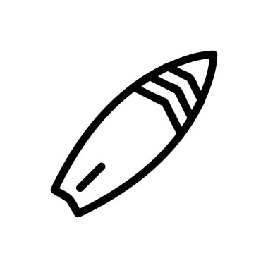 Sörf tahtası ikon vektörü. İzole edilmiş kontür sembolü gösterimi