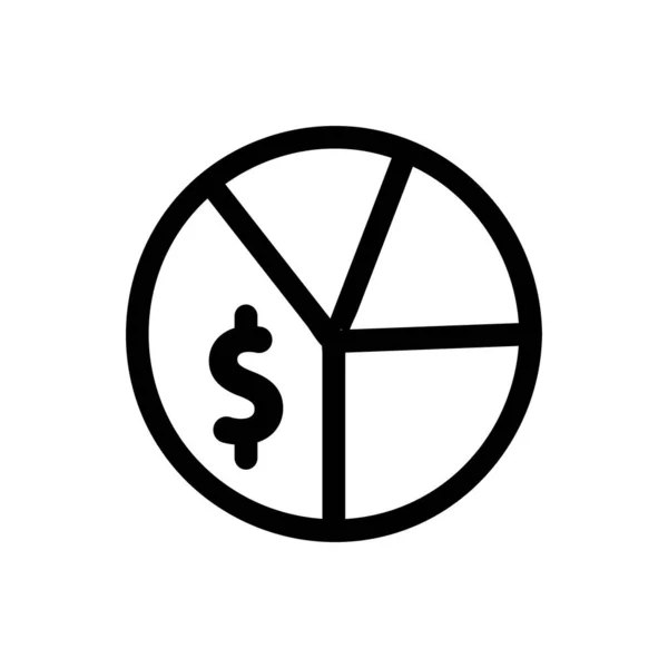 Dollar chart icon vector. Isolated contour symbol illustration — Stock Vector