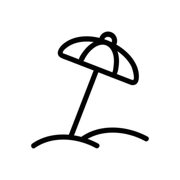 Вектор значка пляжного зонта. Изолированная контурная иллюстрация — стоковый вектор