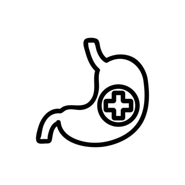 Mide ikonu vektörü. İzole edilmiş kontür sembolü gösterimi