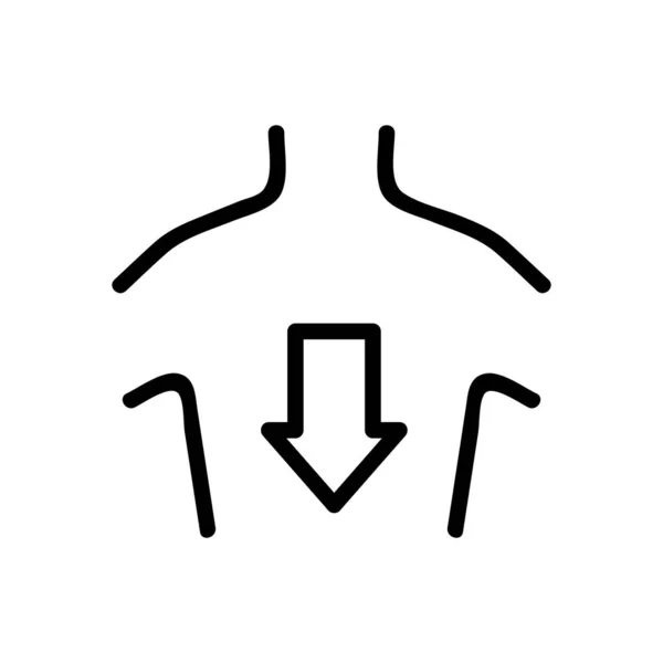 Vettore icona dello stomaco. Illustrazione del simbolo del contorno isolato — Vettoriale Stock