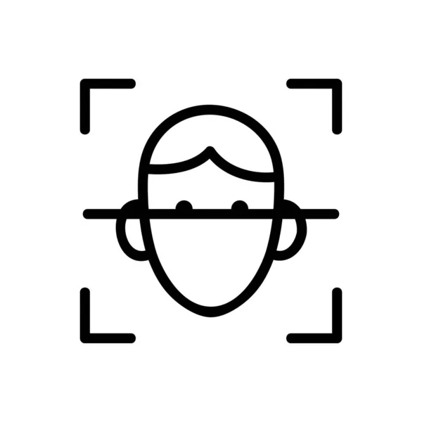 Scanner ansikte ikon vektor. Isolerad kontur symbol illustration — Stock vektor