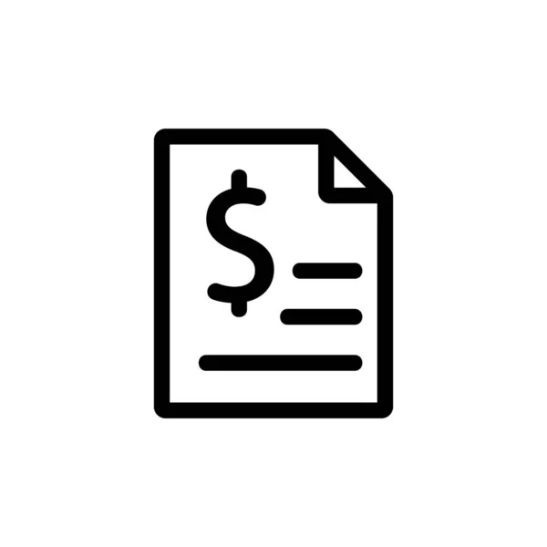 Mottagnings dollar ikon vektor. Isolerad kontur symbol illustration — Stock vektor