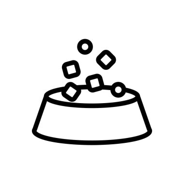 Evcil hayvan kasesi ikon vektörü. İzole edilmiş kontür sembolü gösterimi