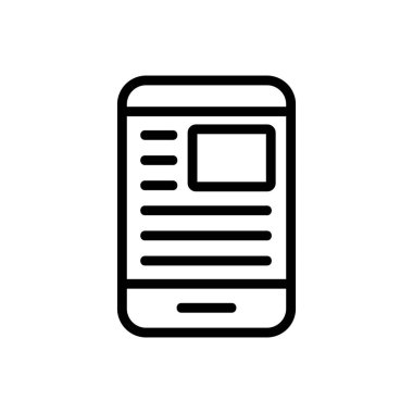 Gazete ikonu vektörü. İzole edilmiş kontür sembolü gösterimi