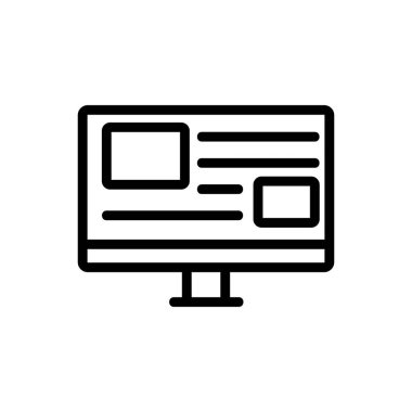 Gazete ikonu vektörü. İzole edilmiş kontür sembolü gösterimi