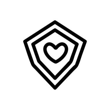 Süper Kahraman Kalkan Simgesi Vektörü. İzole edilmiş kontür sembolü gösterimi