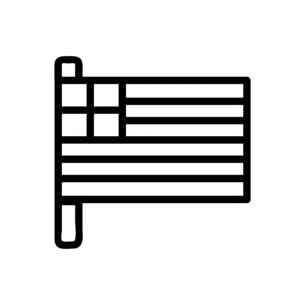 ギリシャの旗アイコンベクトル。独立した輪郭シンボルイラスト — ストックベクタ