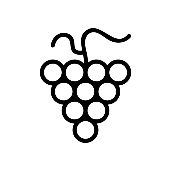 Vetor ícone de uvas. Isolado contorno símbolo ilustração — Vetor de Stock