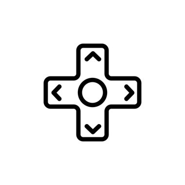 Oyun simgesi vektörünü kontrol et. İzole edilmiş kontür sembolü gösterimi