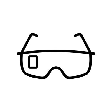 Gözlüklü oyun simgesi vektörü. İzole edilmiş kontür sembolü gösterimi
