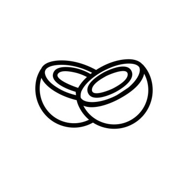 Hindistan cevizi ikonu vektörü. İzole edilmiş kontür sembolü gösterimi