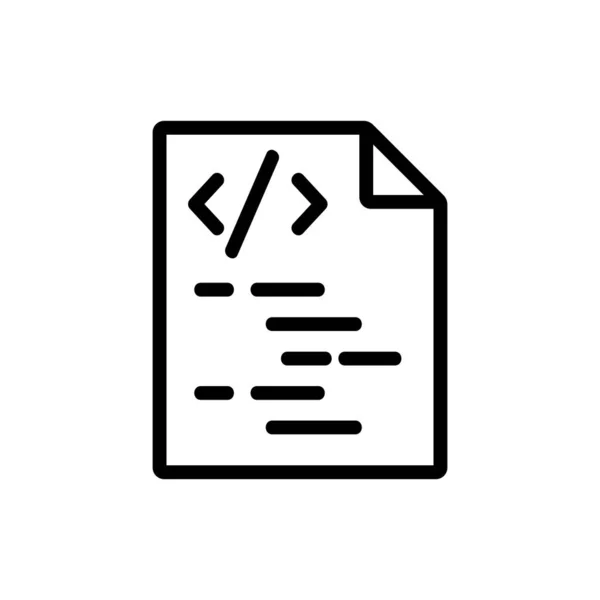 Código de programación vector icono. Ilustración del símbolo de contorno aislado — Archivo Imágenes Vectoriales