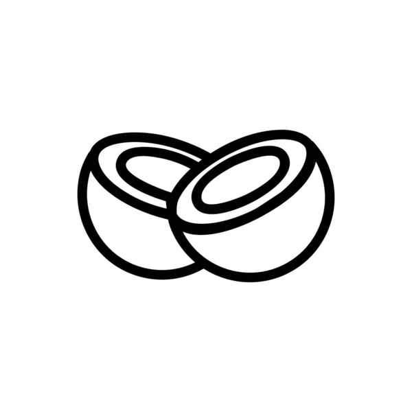 Icono de coco vector. Ilustración del símbolo de contorno aislado — Vector de stock