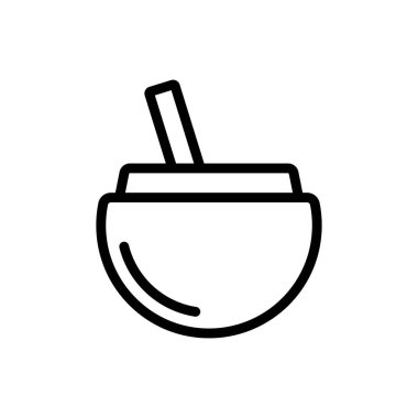 Hindistan cevizi ikonu vektörü. İzole edilmiş kontür sembolü gösterimi