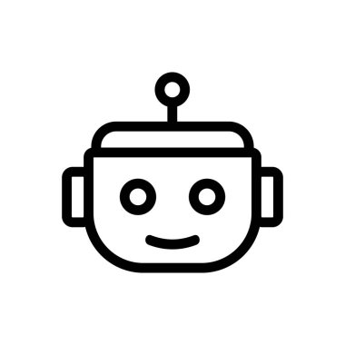 Sohbet robotu ikon vektörü. İzole edilmiş kontür sembolü gösterimi