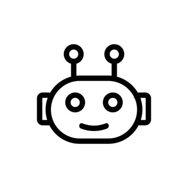 Sohbet robotu ikon vektörü. İzole edilmiş kontür sembolü gösterimi