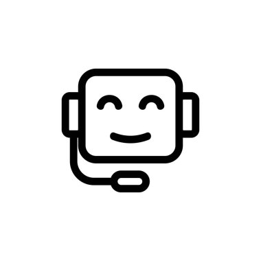Sohbet robotu ikon vektörü. İzole edilmiş kontür sembolü gösterimi