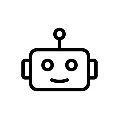 Sohbet robotu ikon vektörü. İzole edilmiş kontür sembolü gösterimi