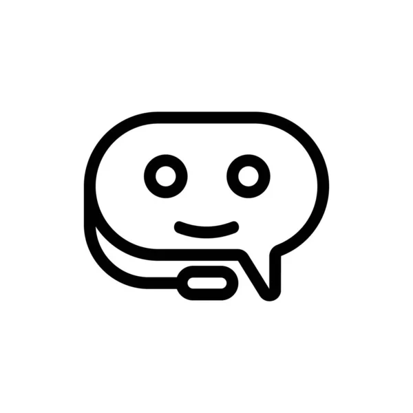 Chat bot icono vector. Ilustración del símbolo de contorno aislado — Vector de stock