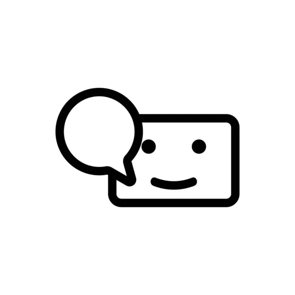 Chat bot icono vector. Ilustración del símbolo de contorno aislado — Vector de stock