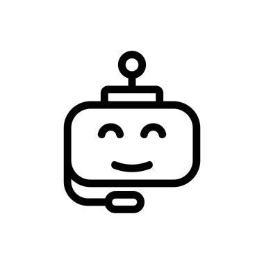 Sohbet robotu ikon vektörü. İzole edilmiş kontür sembolü gösterimi