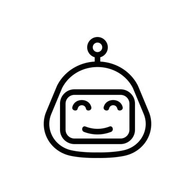 Sohbet robotu ikon vektörü. İzole edilmiş kontür sembolü gösterimi