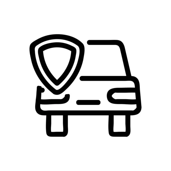 Ikona ochrony samochodu. Ilustracja izolowanego symbolu konturu — Wektor stockowy