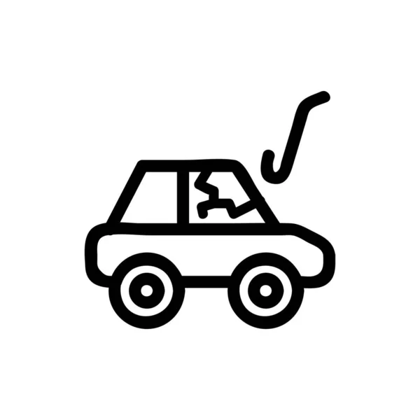 Ladrón coche icono vector. Ilustración del símbolo de contorno aislado — Archivo Imágenes Vectoriales