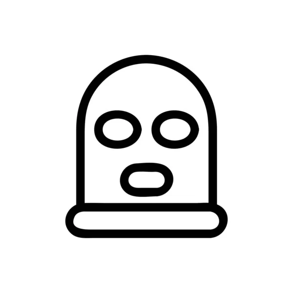 Maschera ladro icona vettore. Illustrazione del simbolo del contorno isolato — Vettoriale Stock