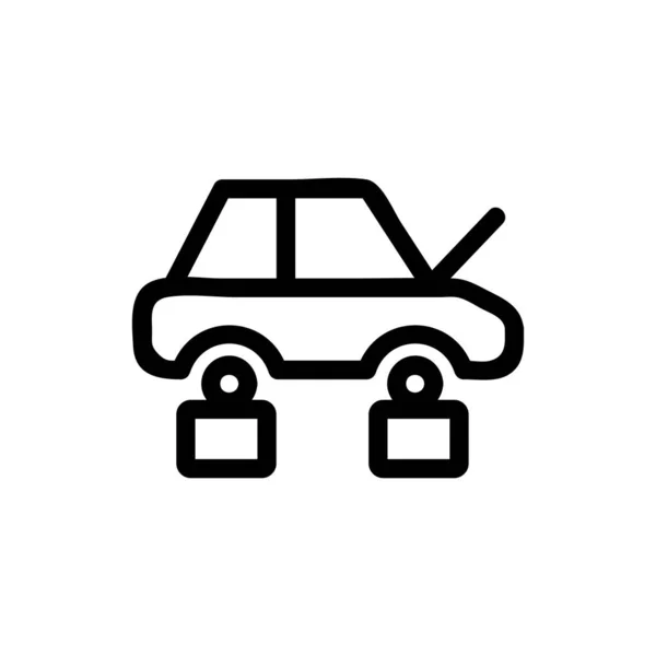 Hacking vettore icona auto. Illustrazione del simbolo del contorno isolato — Vettoriale Stock