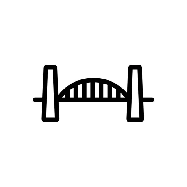 Brückensymbolvektor. Isolierte Kontursymboldarstellung — Stockvektor