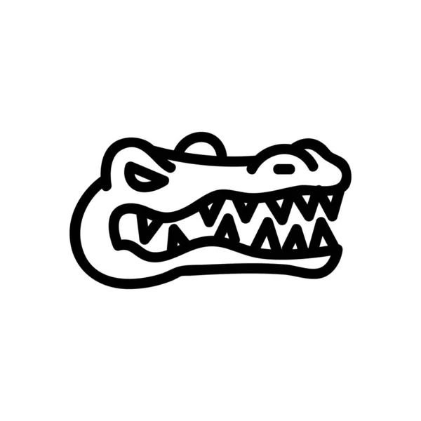 Crocodile icône vecteur. Illustration de symbole de contour isolé — Image vectorielle