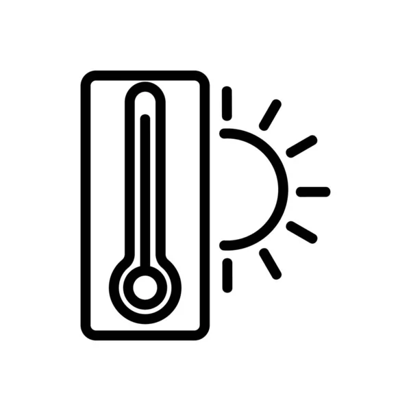 Διανυσματική εικόνα θερμοκρασίας. Μεμονωμένη απεικόνιση συμβόλων περιγράμματος — Διανυσματικό Αρχείο