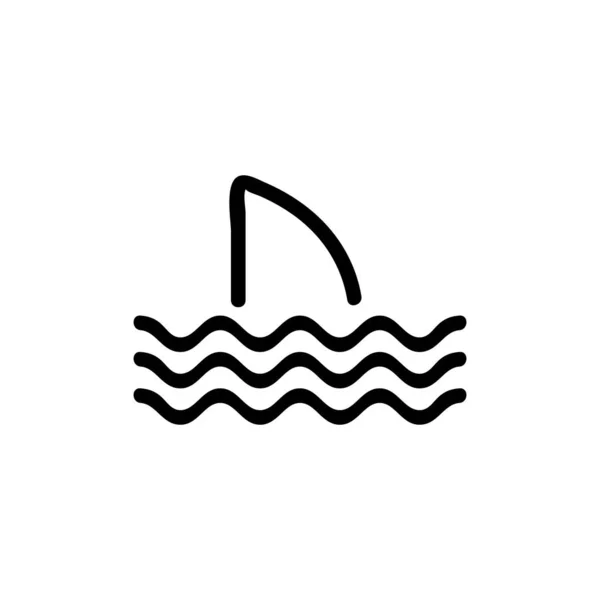 Wektor ikony rekina. Ilustracja izolowanego symbolu konturu — Wektor stockowy
