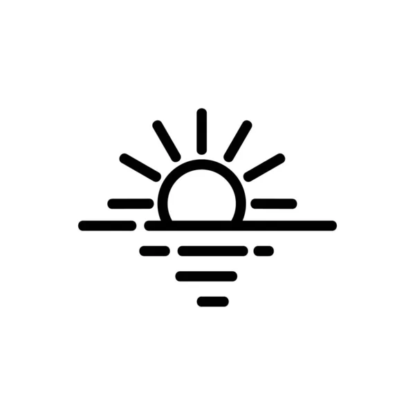 Sonnenuntergang Icon Vektor. Isolierte Kontursymboldarstellung — Stockvektor