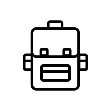 sırt çantası ikon vektörü. İzole edilmiş kontür sembolü gösterimi