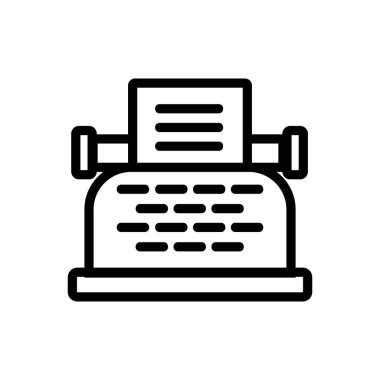 typewriter icon vector. Isolated contour symbol illustration