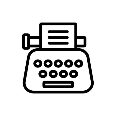typewriter icon vector. Isolated contour symbol illustration