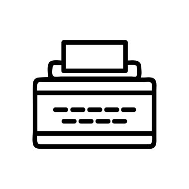 typewriter icon vector. Isolated contour symbol illustration