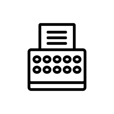 typewriter icon vector. Isolated contour symbol illustration