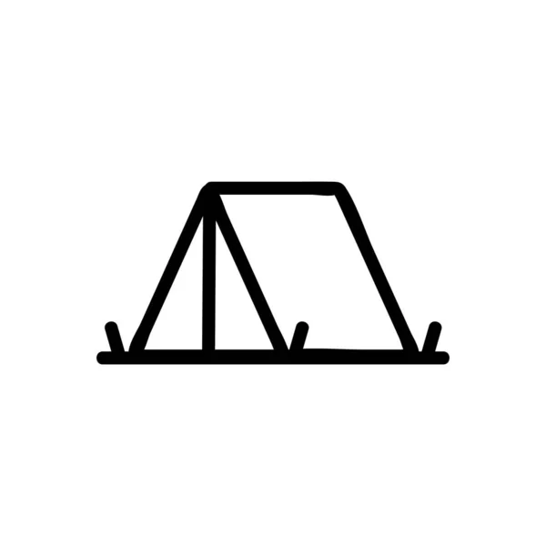 Tent icon vector. Isolated contour symbol illustration — Stock Vector