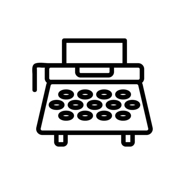Vettore icona della macchina da scrivere. Illustrazione del simbolo del contorno isolato — Vettoriale Stock