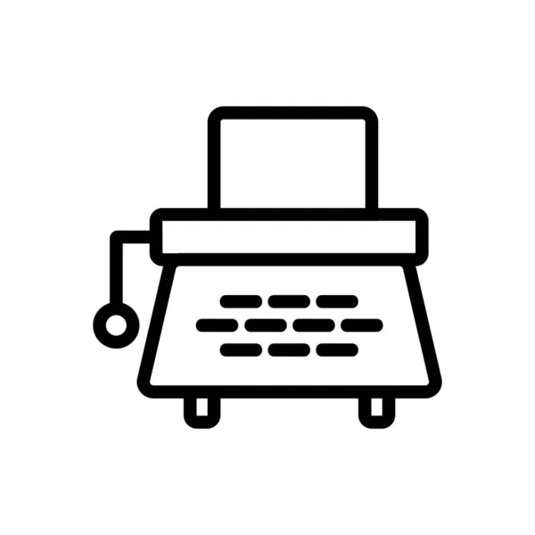 Typewriter icon vector. Isolated contour symbol illustration — 스톡 벡터