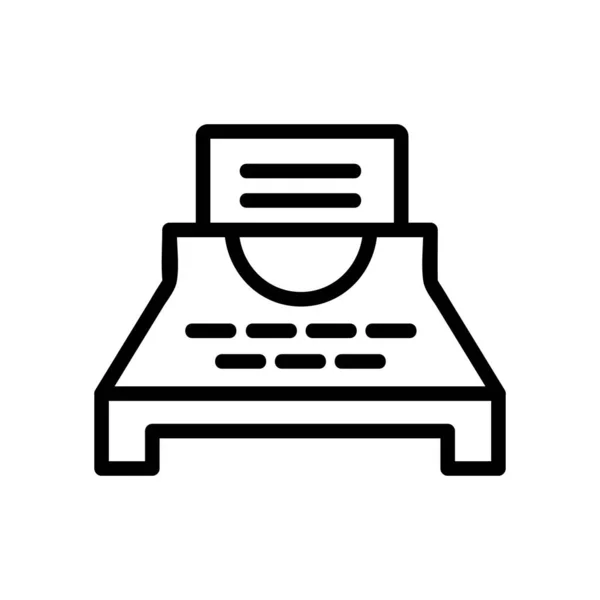 Typewriter icon vector. Isolated contour symbol illustration — Stockvektor