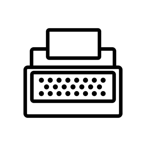 Typewriter icon vector. Isolated contour symbol illustration — 스톡 벡터